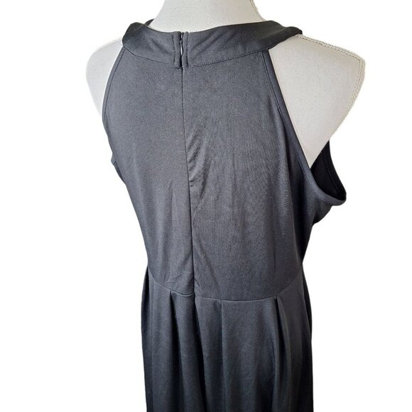 Long Black Dress Women XL Halter Sleeveless Top with Zipper Back Classic - Picture 6 of 13
